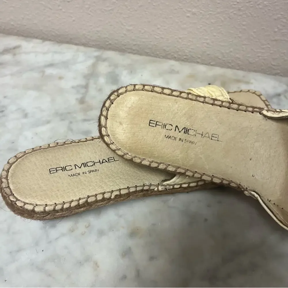 Eric Michael patent leather wedge slide size 38 / 7.5 - 8